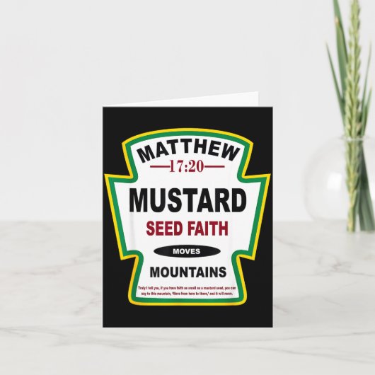 Carte Mustard Seed Faith Matthew 17_20 Christian Condime (Devant)