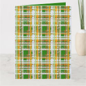 Carte MVB Automne Plaid Vert/Orange/Jaune Design (Devant)