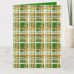 Carte MVB Automne Plaid Vert/Orange/Jaune Design