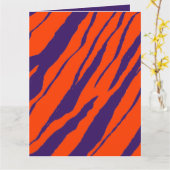 Carte MVB Rayures de Tigre Design - Orange & Violet (Fleur jaune)