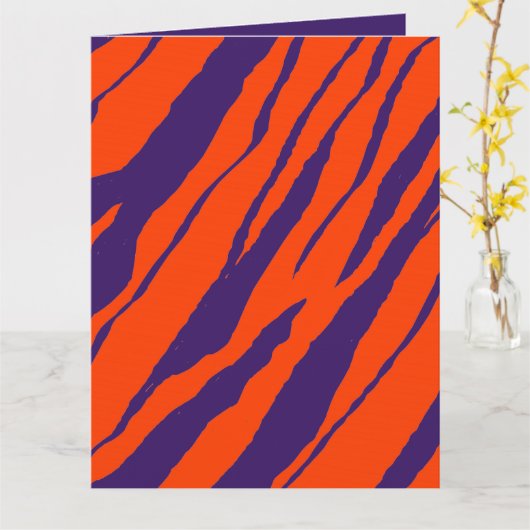 Carte MVB Tiger Stripes Design- Orange & Violet (Fleur jaune)