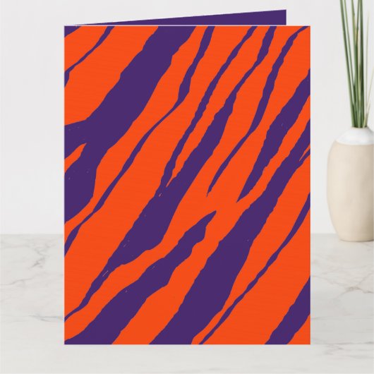 Carte MVB Tiger Stripes Design- Orange & Violet (Devant)