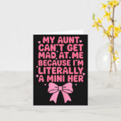 Carte My Aunt Cant Get Mad At Me I'm A Mini Her Funny Ni (Fleur jaune)