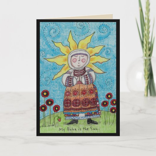 Carte My Baba est le Sun Ukrainian Folk Art (Devant)