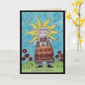 Carte My Baba est le Sun Ukrainian Folk Art (Fleur jaune)