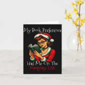 Carte My Book Preference Has Me On The Naughty List Chri (Fleur jaune)