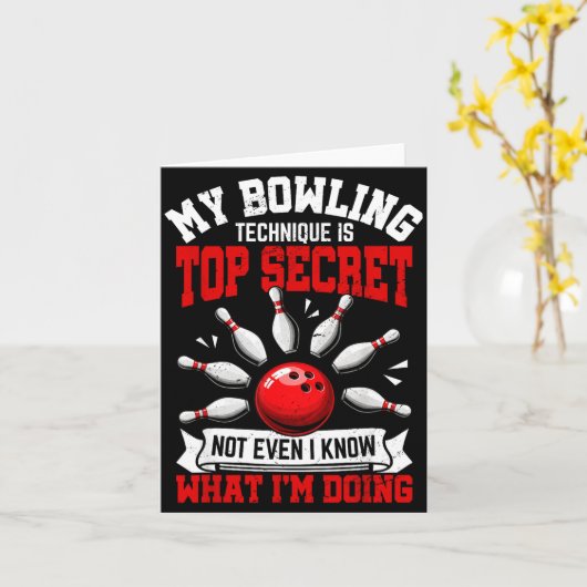 Carte My Bowling Technique Funny Bowling Bowler Men Wome (Fleur jaune)