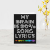 Carte My Brain Is 80% Song Lyrics Funny Music Lover  (Fleur jaune)