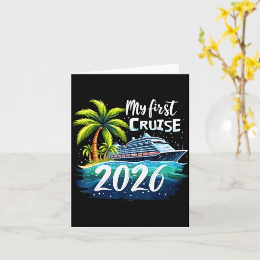 Carte My First Cruise 2026 Funny First Time Cruise Vacat (Fleur jaune)