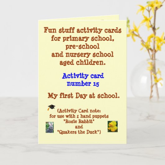 Carte My First Day (Fleur jaune)