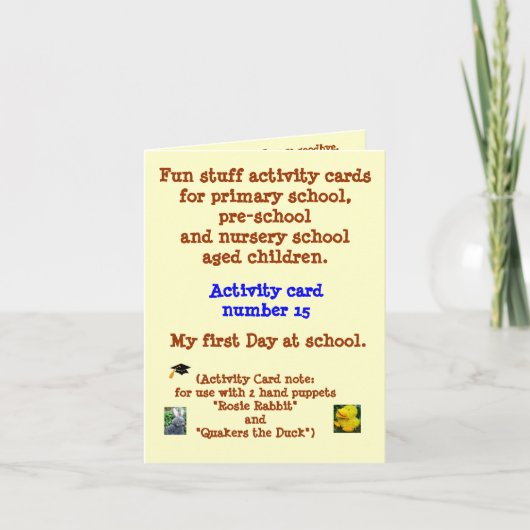 Carte My first day at school - Rhyme note (Devant)