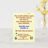 Carte My first day at school - Rhyme note (Fleur jaune)