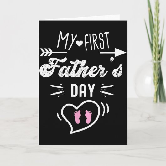 Carte My First Father's Day First Time Daddy New Dad Mat (Devant)