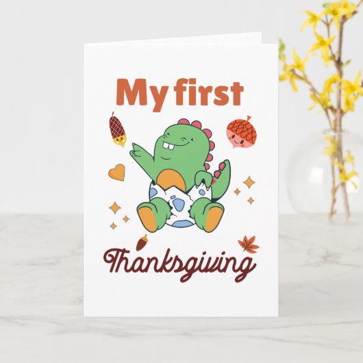 Carte My first Thanksgiving (Fleur jaune)