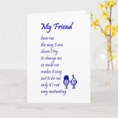 Carte My Friend - une pensée drôle de vous poème (Fleur jaune)