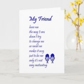 Carte My Friend - une pensée drôle de vous poème (Fleur jaune)