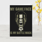 Carte My Game Face Is My Byttle Mask Soccer Fan Camo Gra (Fleur jaune)