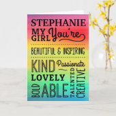 Carte My Girl Birthday - Compliments colorés (Fleur jaune)