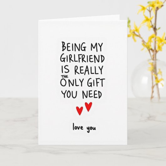 Carte My Girlfriend Is The Gift Card (Fleur jaune)