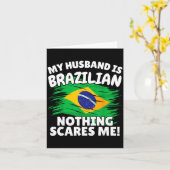 Carte My Husband Is Brazilian Funny Brazil Flag Gift For (Fleur jaune)