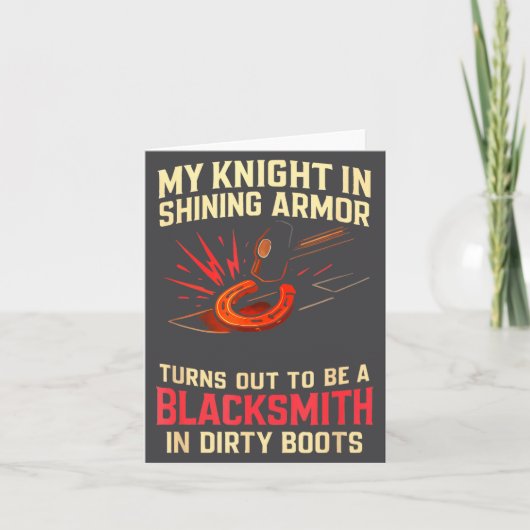 Carte My Knight In Shining Funny Blacksmith Wife Women F (Devant)