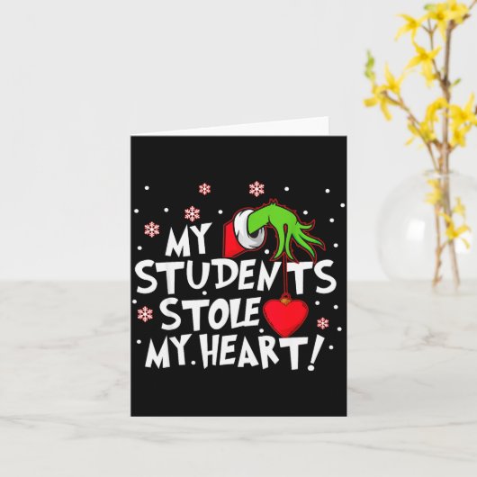 Carte My Students Stole My Heart School Teacher Funny Ch (Fleur jaune)