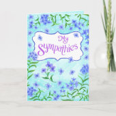 Carte My Sympathies – Soft Floral Comfort Design Aqua (Devant)