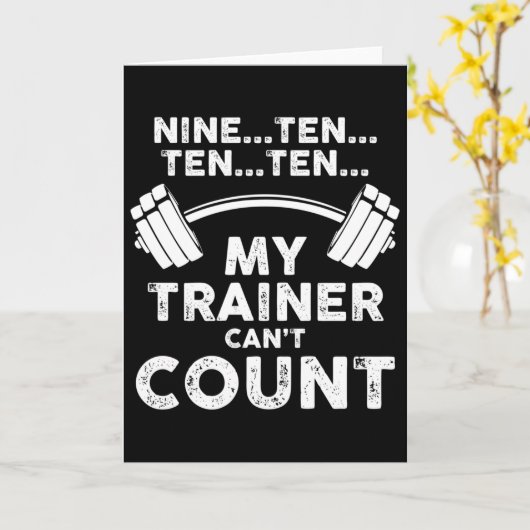 Carte My Trainer Can't Count Funny Gym Workout Long Slee (Fleur jaune)