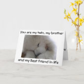 Carte MY TWIN BROTHER /BEST FRIEND On YOUR BIRTHDAY (Fleur jaune)