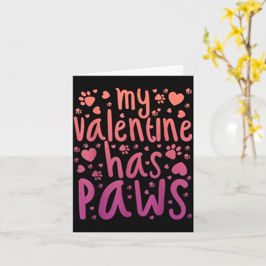 Carte My Valentine Has Paws (Fleur jaune)