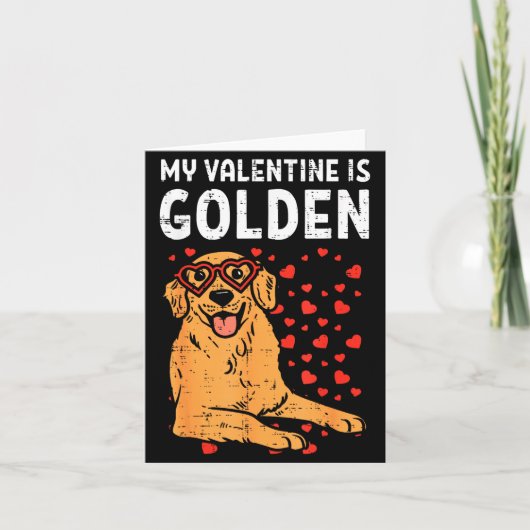 Carte My Valentine Is Golden Retriever Valentines Day Pe (Devant)
