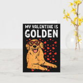 Carte My Valentine Is Golden Retriever Valentines Day Pe (Fleur jaune)