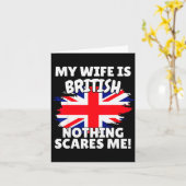 Carte My Wife Is British Funny Great Britain Flag Gift F (Fleur jaune)