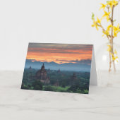 Carte Myanmar, lever de soleil à Bagan (Fleur jaune)