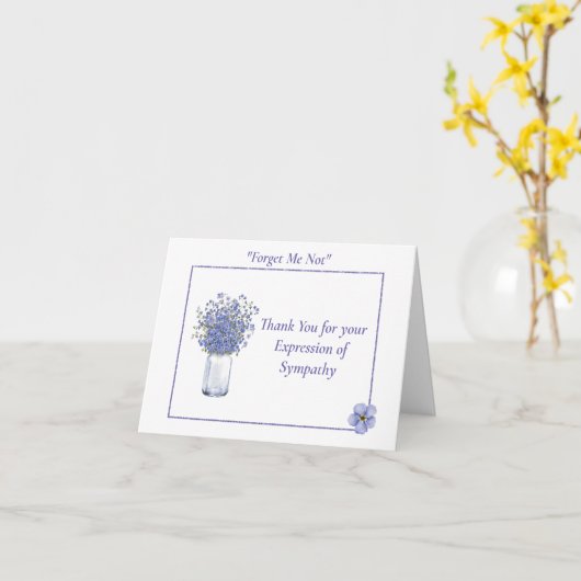 Carte Myosotis de pot de maçon (Fleur jaune)