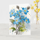 Carte Myosotis - Fleurs aquarelle (Fleur jaune)