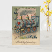 Carte Myosotis Train Rossignol Cœur (Fleur jaune)