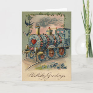 Carte Myosotis Train Rossignol Cœur