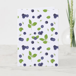 Carte Myrtilles Aquarelle Fleurs de Myrtille Feuillage
