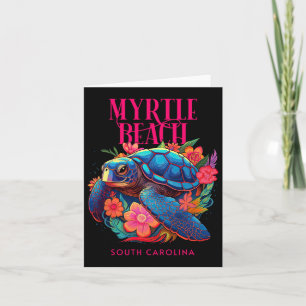 Carte Myrtle Beach Caroline du Sud Fleur Plage Tortue So