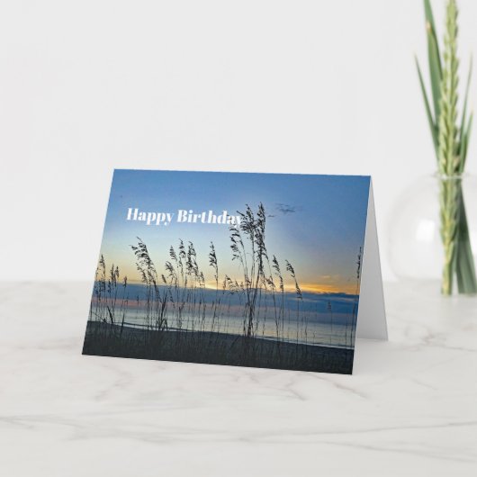 Carte Myrtle Beach Grass Sunrise Photo Anniversaire (Devant)