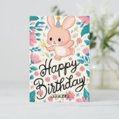 Carte Mysical Cute Bunny Digital Anniversaire (Debout devant)