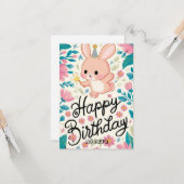 Carte Mysical Cute Bunny Digital Anniversaire (Devant/Arrière en situation)