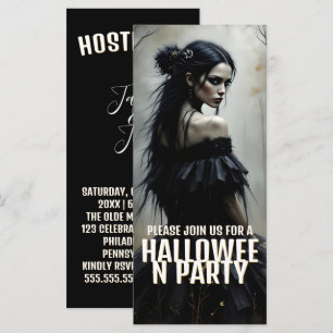 Carte Mystérieuse Dame dans la sombre forêt d'Halloween