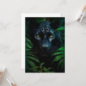 Carte Mystérieux Black Panther Jungle Faune Design (Devant/Arrière en situation)