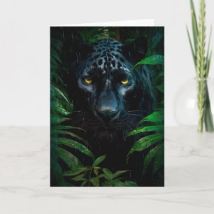 Carte Mystérieux Black Panther Jungle Faune Design