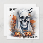 Carte Mystic Halloween Ghost Art Cadeau Crâne (Devant / Derrière)