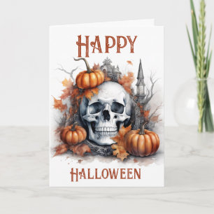 Carte Mystic Halloween Gothic Skull Art - Enchantant