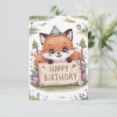 Carte Mystic Simple Fox Anniversaire (Debout devant)