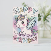 Carte Mystical Dreamy Unicorn Anniversaire (Debout devant)